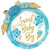Blue Floral & Geometric Sweet Baby Boy Foil Balloon, 36in 2 Blue Floral & Geometric Sweet Baby Boy Foil Balloon, 36in -Costume Party Decor Store 919587