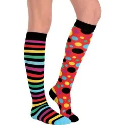 AMSCAN Mismatched Clown Knee-High Socks