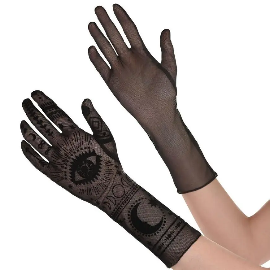 AMSCAN Black Sheer Mystic's Celestial Gloves 3 AMSCAN Black Sheer Mystic's Celestial Gloves