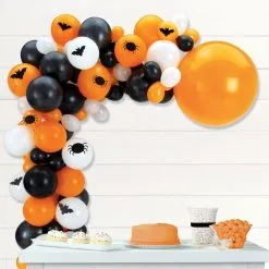 Air-Filled Bats & Spiders Halloween Balloon Garland Kit