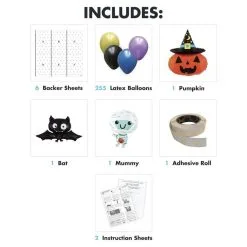 Air-Filled Halloween Friends Foil & Latex Balloon Backdrop Kit, 6.25ft X 5.9ft -Costume Party Decor Store 921571 02