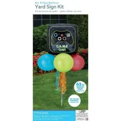 Air-Filled Game On Foil & Latex Balloon Yard Sign, 62in -Costume Party Decor Store 923563 03