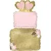 Air-Filled Pink & Gold Tiered Wedding Cake Foil Balloon, 11in X 17in 1 Air-Filled Pink & Gold Tiered Wedding Cake Foil Balloon, 11in X 17in -Costume Party Decor Store 923570