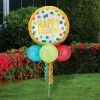 Air-Filled Gold & Polka Dot Birthday Foil & Latex Balloon Yard Sign, 62in -Costume Party Decor Store 923577