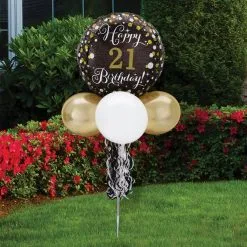 Air-Filled Sparkling Birthday Customizable Foil & Latex Balloon Yard Sign, 62in