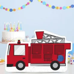 Fire Truck Centerpiece Cardboard Cutout, 18in X 11in - First Responders