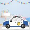 Police Car Centerpiece Cardboard Cutout, 18in X 9in - First Responders -Costume Party Decor Store 923900