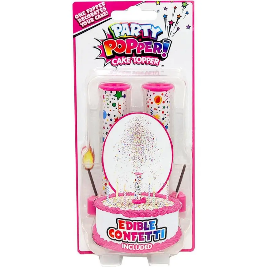 Party Popper! Cake Toppers With Edible Confetti, 4.75in, 2ct - Blue Or Pink 4 Party Popper! Cake Toppers With Edible Confetti, 4.75in, 2ct - Blue Or Pink - Image 2