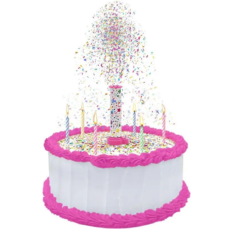 Party Popper! Cake Toppers With Edible Confetti, 4.75in, 2ct - Blue Or Pink 5 Party Popper! Cake Toppers With Edible Confetti, 4.75in, 2ct - Blue Or Pink - Image 3