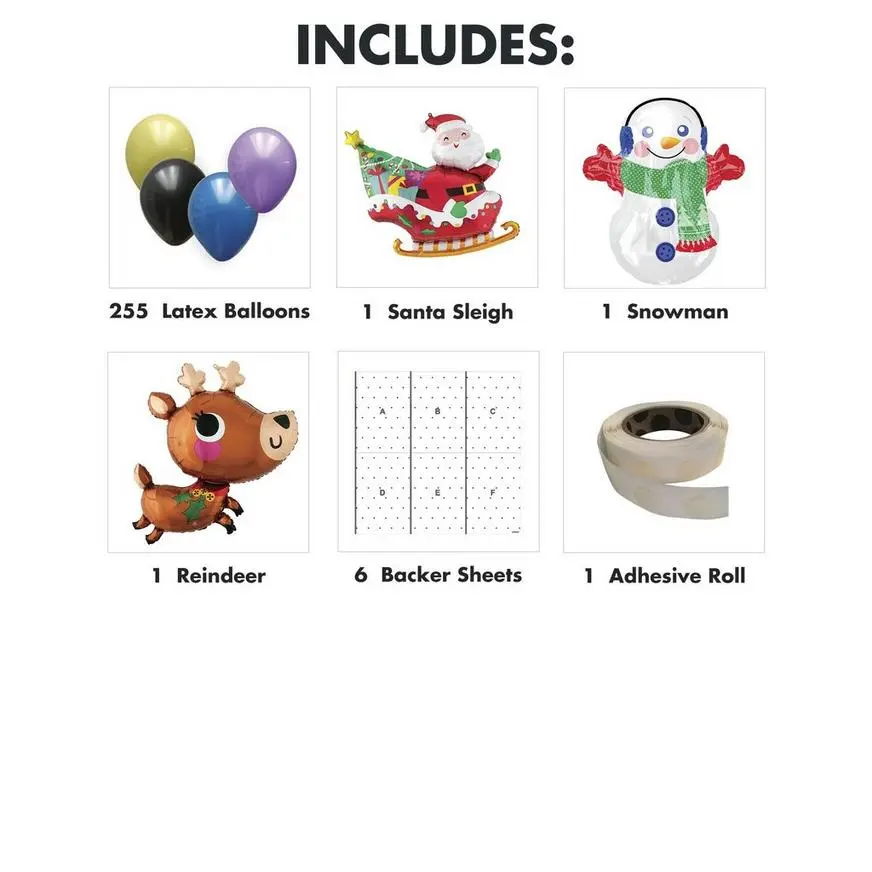 Air-Filled Santa Christmas Foil & Latex Balloon Backdrop Kit, 6.25ft X 5.9ft 5 Air-Filled Santa Christmas Foil & Latex Balloon Backdrop Kit, 6.25ft X 5.9ft - Image 3