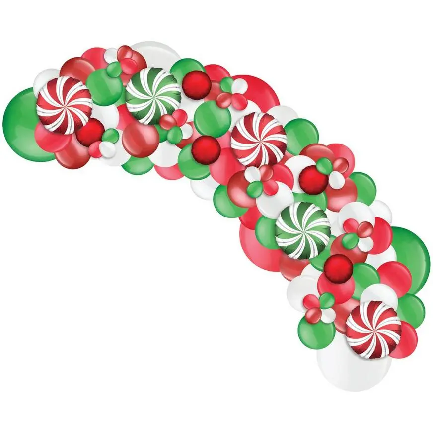 DIY Air-Filled Peppermint Swirl Christmas Foil & Latex Balloon Garland Kit 3 DIY Air-Filled Peppermint Swirl Christmas Foil & Latex Balloon Garland Kit - Image 2
