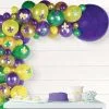 Air-Filled Purple, Green & Gold Fleur-de-Lis Mardi Gras Balloon Garland Kit 1 Air-Filled Purple, Green & Gold Fleur-de-Lis Mardi Gras Balloon Garland Kit -Costume Party Decor Store 931714