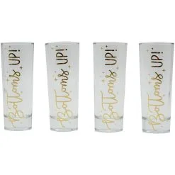 Bottoms Up Shot Glasses, 2oz, 4ct
