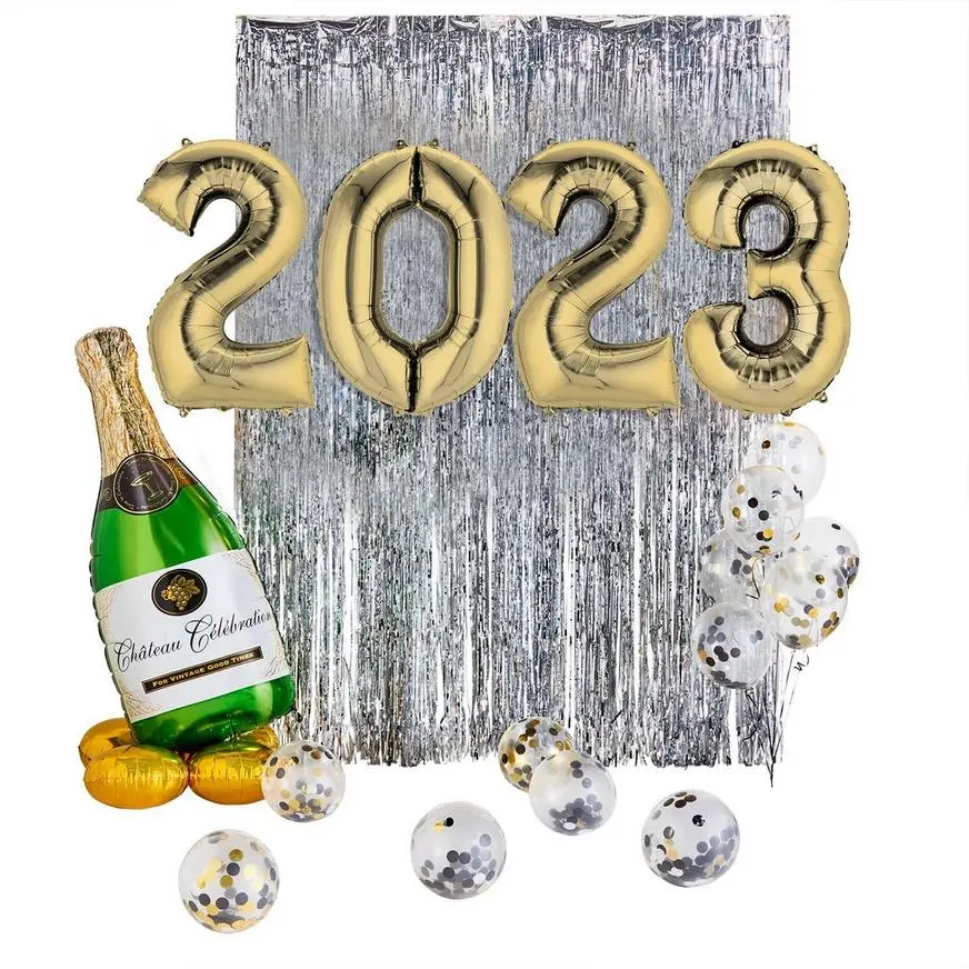 DIY Silver Champagne Celebration New Year's Eve 2023 Balloon Backdrop Kit 3 DIY Silver Champagne Celebration New Year's Eve 2023 Balloon Backdrop Kit