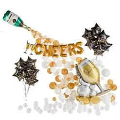 Champagne Cheers New Year's Eve Balloon Backdrop Kit