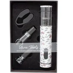 Floral Wine Tools Barware Set, 4pc