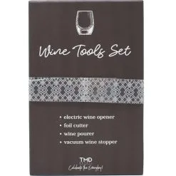 Floral Wine Tools Barware Set, 4pc -Costume Party Decor Store 934458 04