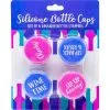 Blue & Pink Cheers! Silicone Bottle Caps, 4ct