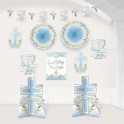 Blue My First Communion Room Decorating Kit, 10pc