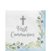 Blue My First Communion Paper Lunch Napkins, 6.5in, 40ct -Costume Party Decor Store 935294