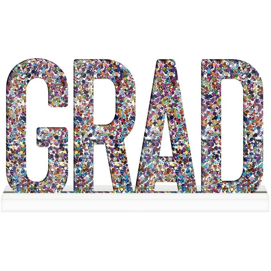 Follow Your Dreams Confetti Grad Plastic & Fiberboard Stand Sign, 10.6in X 5in 3 Follow Your Dreams Confetti Grad Plastic & Fiberboard Stand Sign, 10.6in X 5in