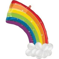 Half Rainbow Foil Balloon, 45.5in X 31in, With Latex Balloons -Costume Party Decor Store 936289 02