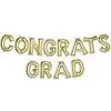 Air Filled Gold Congrats Grad Balloon Phrase Banner Kit, 16in Letters, 16pc -Costume Party Decor Store 936373