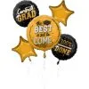 Black & Gold The Best Is Yet To Come Graduation Foil Balloon Bouquet, 5pc 1 Black & Gold The Best Is Yet To Come Graduation Foil Balloon Bouquet, 5pc -Costume Party Decor Store 936386