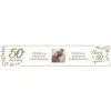 Custom Gold 50th Vinyl Photo Table Runner, 80in X 16in -Costume Party Decor Store 938279