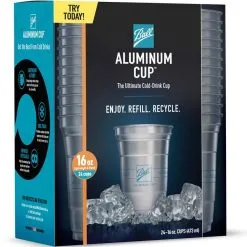 Ball Aluminum Cup, 16oz, 24ct - The Ultimate 100% Recyclable Cold-Drink Cup -Costume Party Decor Store 938311 04