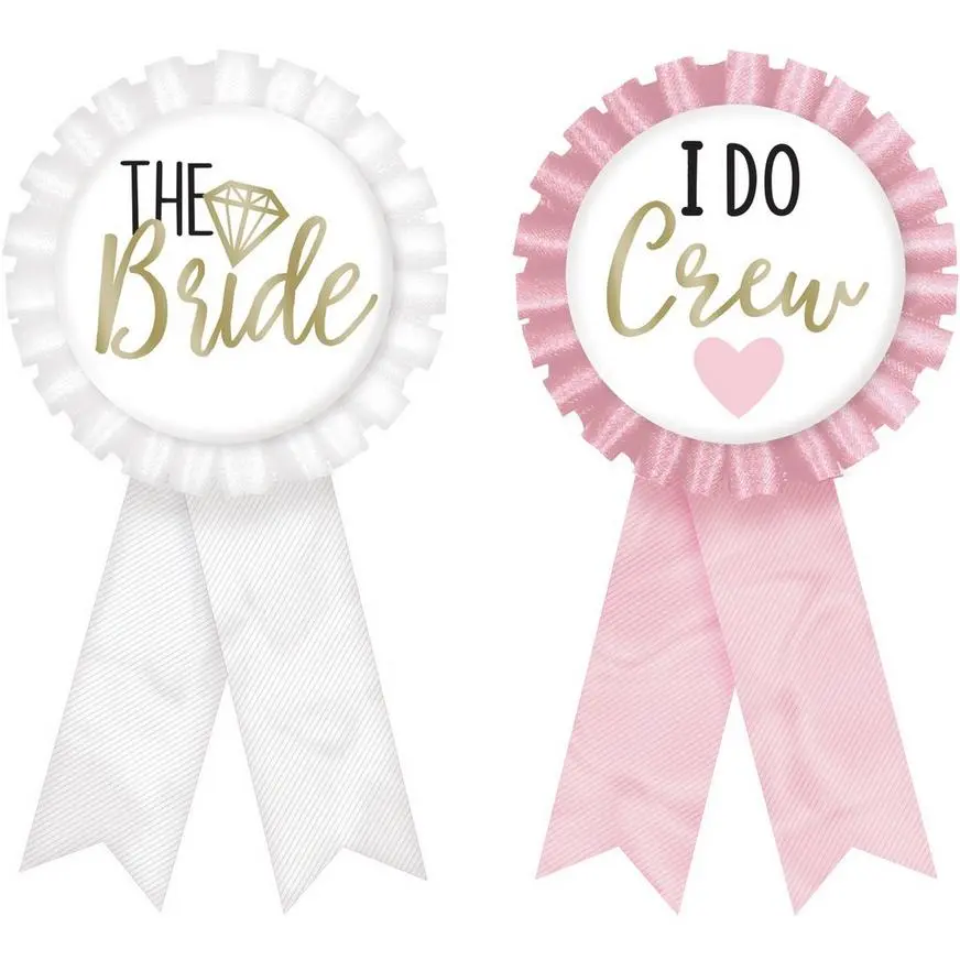 The Bride & I Do Crew Fabric Award Ribbons, 3in X 5.85in, 8pc 3 The Bride & I Do Crew Fabric Award Ribbons, 3in X 5.85in, 8pc