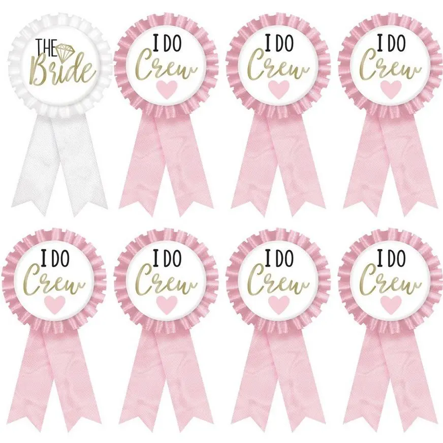 The Bride & I Do Crew Fabric Award Ribbons, 3in X 5.85in, 8pc 4 The Bride & I Do Crew Fabric Award Ribbons, 3in X 5.85in, 8pc - Image 2