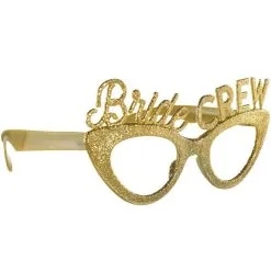 Glitter Gold Bride Crew Plastic Eyeglasses, 6ct -Costume Party Decor Store 938520 01