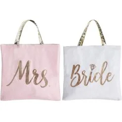 Reversible Bride Tote Bag - Wedding