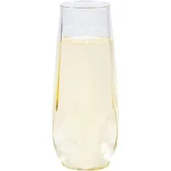 Faceted Clear Plastic Stemless Champagne Flutes, 9oz, 4ct 7 Faceted Clear Plastic Stemless Champagne Flutes, 9oz, 4ct -Costume Party Decor Store 940479 02
