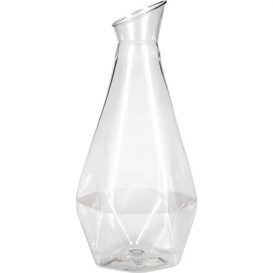 Faceted Clear Plastic Carafe, 45oz 3 Faceted Clear Plastic Carafe, 45oz