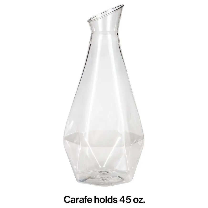 Faceted Clear Plastic Carafe, 45oz 5 Faceted Clear Plastic Carafe, 45oz - Image 3