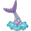 Air-Filled Purple Mermaid Tail Foil Balloon, 16in X 23in -Costume Party Decor Store 940801