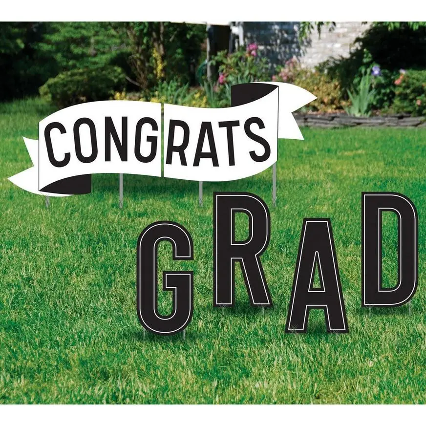 Black, Gold & Silver Congrats Grad 2023 Graduation Outdoor Decorating Kit 7 Black, Gold & Silver Congrats Grad 2023 Graduation Outdoor Decorating Kit - Image 5
