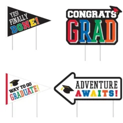 Multicolor Congrats Grad 2023 Graduation Outdoor Decorating Kit -Costume Party Decor Store 940889 02