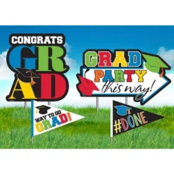 Multicolor Congrats Grad 2023 Graduation Outdoor Decorating Kit -Costume Party Decor Store 940889 05