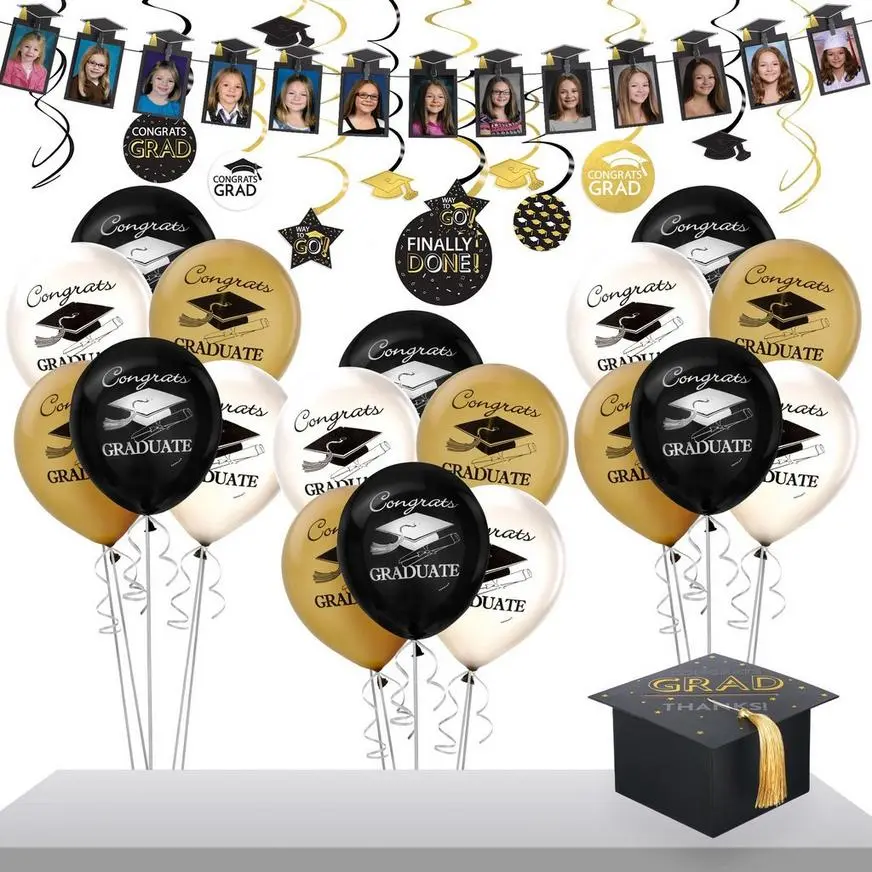 Black, Gold & Silver 2023 Graduation Gift Table Decorating Kit 3 Black, Gold & Silver 2023 Graduation Gift Table Decorating Kit