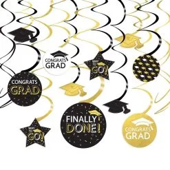 Black, Gold & Silver 2023 Graduation Gift Table Decorating Kit 12 Black, Gold & Silver 2023 Graduation Gift Table Decorating Kit -Costume Party Decor Store 940902 04