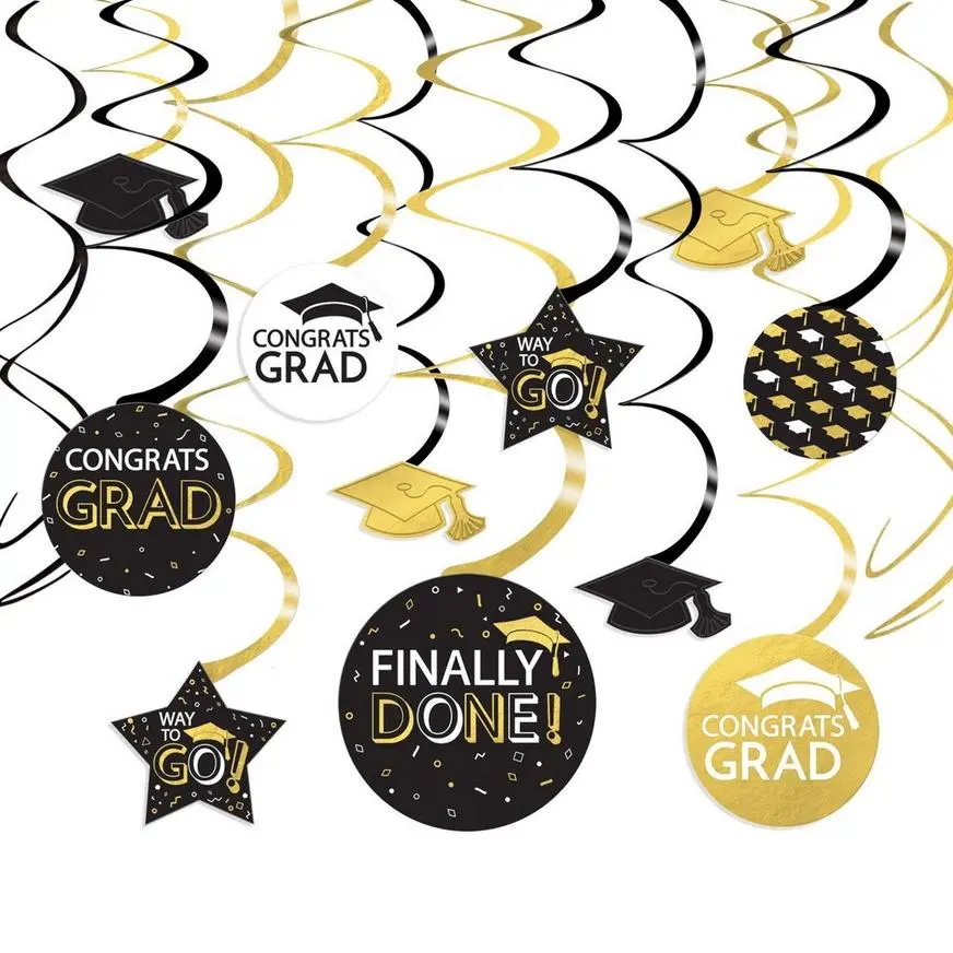 Black, Gold & Silver 2023 Graduation Gift Table Decorating Kit 7 Black, Gold & Silver 2023 Graduation Gift Table Decorating Kit - Image 5