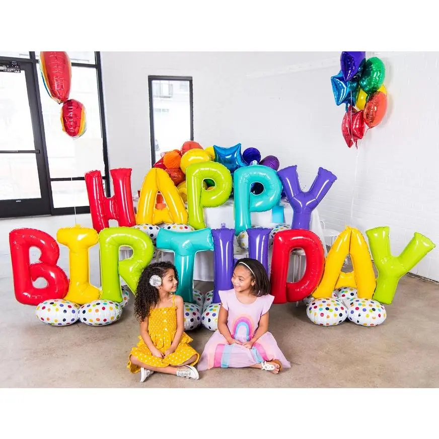 AirLoonz Multicolor Happy Birthday Balloon Phrase Yard Decoration Kit 3 AirLoonz Multicolor Happy Birthday Balloon Phrase Yard Decoration Kit
