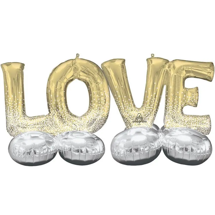 AirLoonz Gold Love Balloon Phrase Yard Decoration Kit 5 AirLoonz Gold Love Balloon Phrase Yard Decoration Kit - Image 3