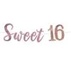 Pink & Rose Gold Sweet Sixteen Sequin Letter Banner, 12ft 2 Pink & Rose Gold Sweet Sixteen Sequin Letter Banner, 12ft -Costume Party Decor Store 941430