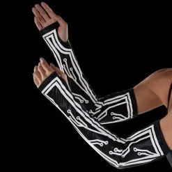 Adult Reflective Black Latex-Look Circuit Board Glovelettes, 2ct - Cyberpunk -Costume Party Decor Store 942137 03