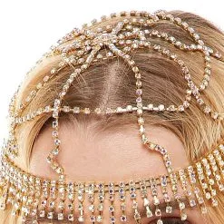 Adult Rhinestone Flapper Head Cap -Costume Party Decor Store 942763 02