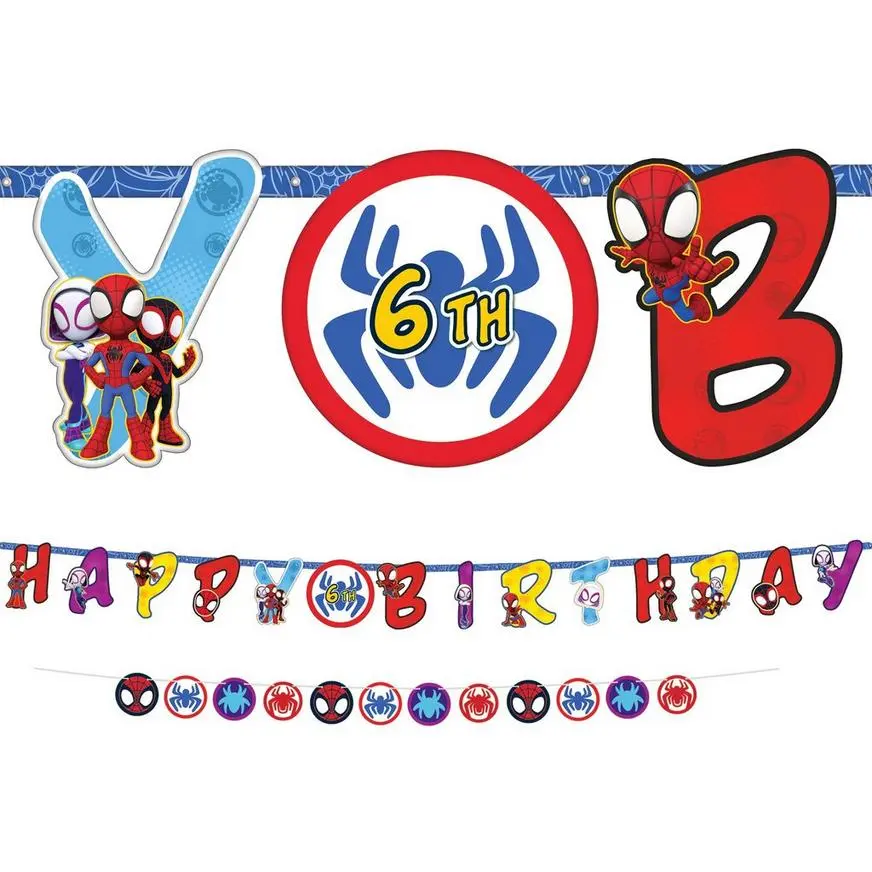 Customizable Spidey & His Amazing Friends Birthday Cardstock Letter Banners, 2ct 3 Customizable Spidey & His Amazing Friends Birthday Cardstock Letter Banners, 2ct